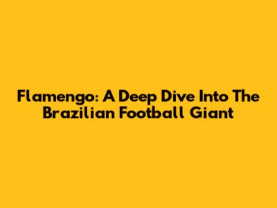 Flamengo: A Deep Dive Into The Brazilian Football Giant