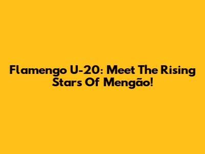 Flamengo U-20: Meet The Rising Stars Of Mengão!