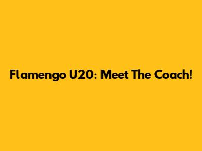 Flamengo U20: Meet The Coach!