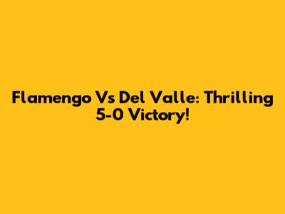 Flamengo Vs Del Valle: Thrilling 5-0 Victory!