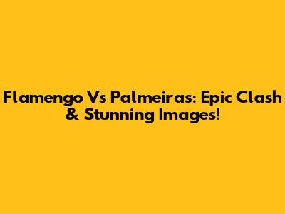 Flamengo Vs Palmeiras: Epic Clash & Stunning Images!