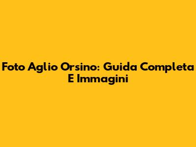 Foto Aglio Orsino: Guida Completa E Immagini