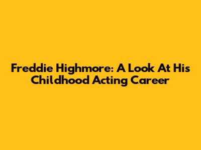 Freddie Highmore: A Look At His Childhood Acting Career