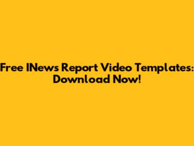 Free INews Report Video Templates: Download Now!