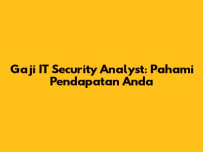 Gaji IT Security Analyst: Pahami Pendapatan Anda