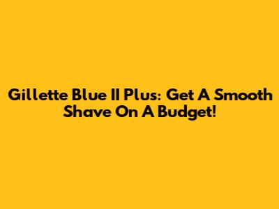 Gillette Blue II Plus: Get A Smooth Shave On A Budget!