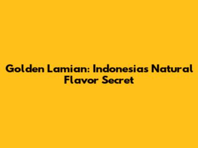 Golden Lamian: Indonesia's Natural Flavor Secret