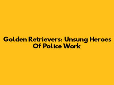 Golden Retrievers: Unsung Heroes Of Police Work