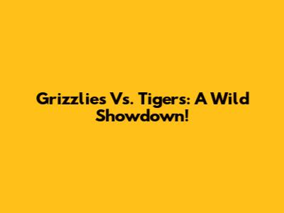 Grizzlies Vs. Tigers: A Wild Showdown!