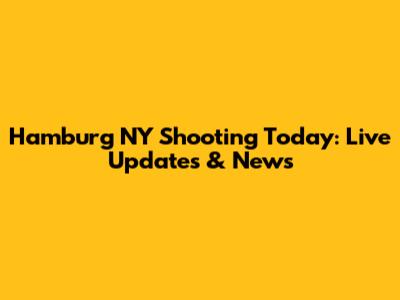 Hamburg NY Shooting Today: Live Updates & News