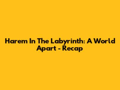 Harem In The Labyrinth: A World Apart - Recap