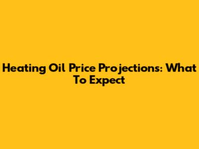 Heating Oil Price Projections: What To Expect