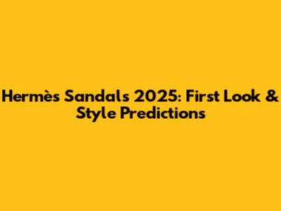 Hermès Sandals 2025: First Look & Style Predictions