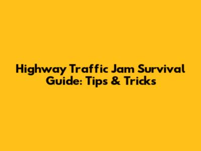 Highway Traffic Jam Survival Guide: Tips & Tricks