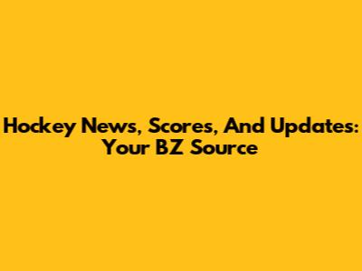 Hockey News, Scores, And Updates: Your BZ Source