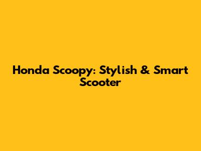 Honda Scoopy: Stylish & Smart Scooter