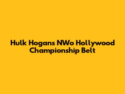 Hulk Hogan's NWo Hollywood Championship Belt
