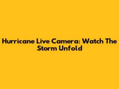 Hurricane Live Camera: Watch The Storm Unfold