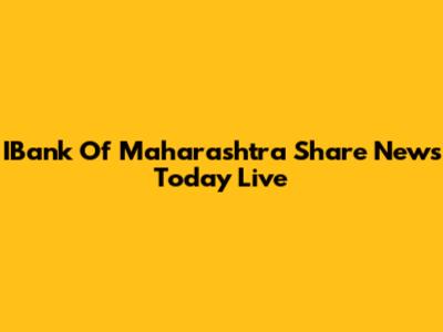 IBank Of Maharashtra Share News Today Live