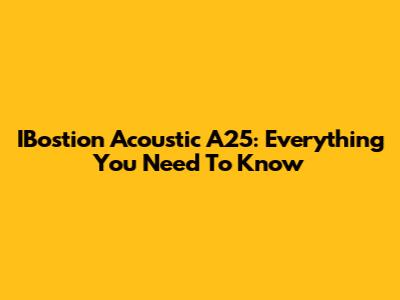 IBostion Acoustic A25: Everything You Need To Know