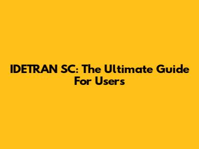 IDETRAN SC: The Ultimate Guide For Users