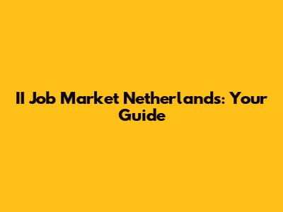 II Job Market Netherlands: Your Guide