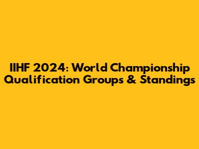 IIHF 2024: World Championship Qualification Groups & Standings