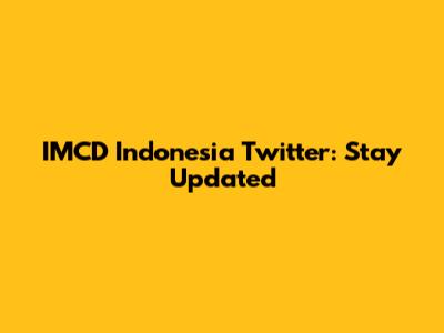 IMCD Indonesia Twitter: Stay Updated