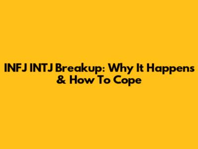 INFJ INTJ Breakup: Why It Happens & How To Cope