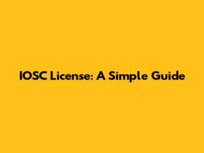 IOSC License: A Simple Guide