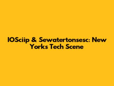 IOSciip & Sewatertonsesc: New York's Tech Scene