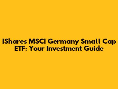 IShares MSCI Germany Small Cap ETF: Your Investment Guide