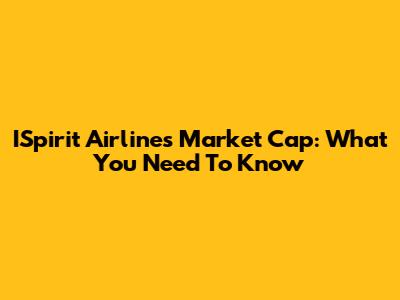 ISpirit Airlines Market Cap: What You Need To Know