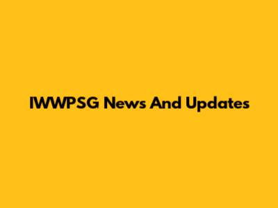 IWWPSG News And Updates