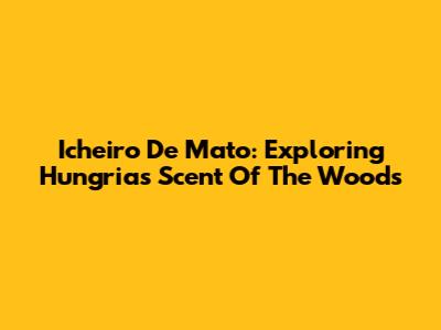 Icheiro De Mato: Exploring Hungria's Scent Of The Woods