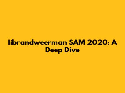 Iibrandweerman SAM 2020: A Deep Dive