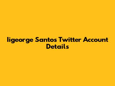 Iigeorge Santos Twitter Account Details