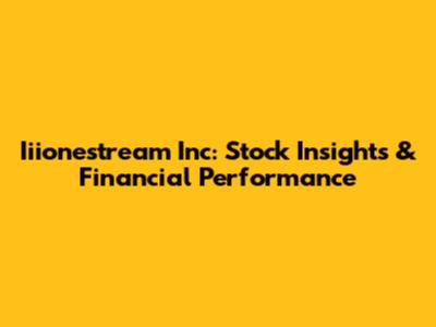 Iiionestream Inc: Stock Insights & Financial Performance