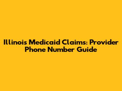 Illinois Medicaid Claims: Provider Phone Number Guide