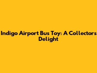 Indigo Airport Bus Toy: A Collector's Delight