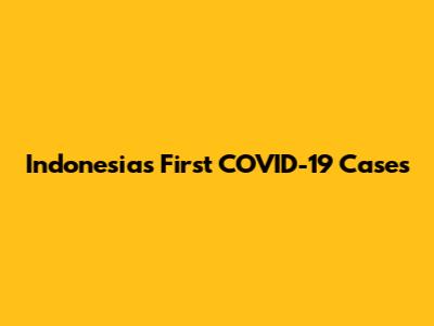 Indonesia's First COVID-19 Cases