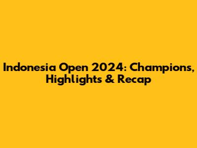 Indonesia Open 2024: Champions, Highlights & Recap