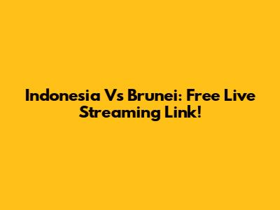 Indonesia Vs Brunei: Free Live Streaming Link!