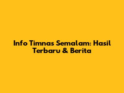 Info Timnas Semalam: Hasil Terbaru & Berita