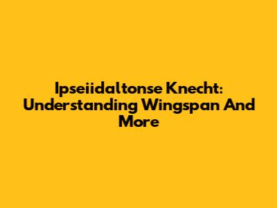 Ipseiidaltonse Knecht: Understanding Wingspan And More