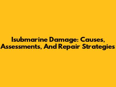 Isubmarine Damage: Causes, Assessments, And Repair Strategies
