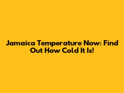 Jamaica Temperature Now: Find Out How Cold It Is!