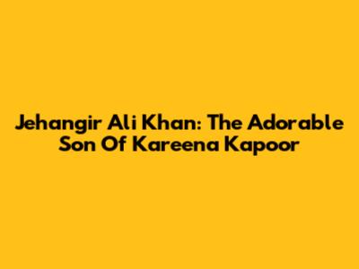 Jehangir Ali Khan: The Adorable Son Of Kareena Kapoor