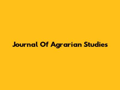 Journal Of Agrarian Studies