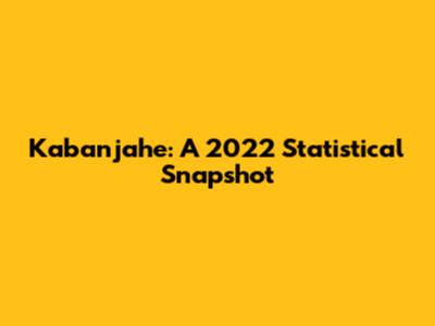 Kabanjahe: A 2022 Statistical Snapshot